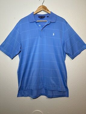 Polo Golf Ralph Lauren Shirt Mens Large Blue 100% Cotton